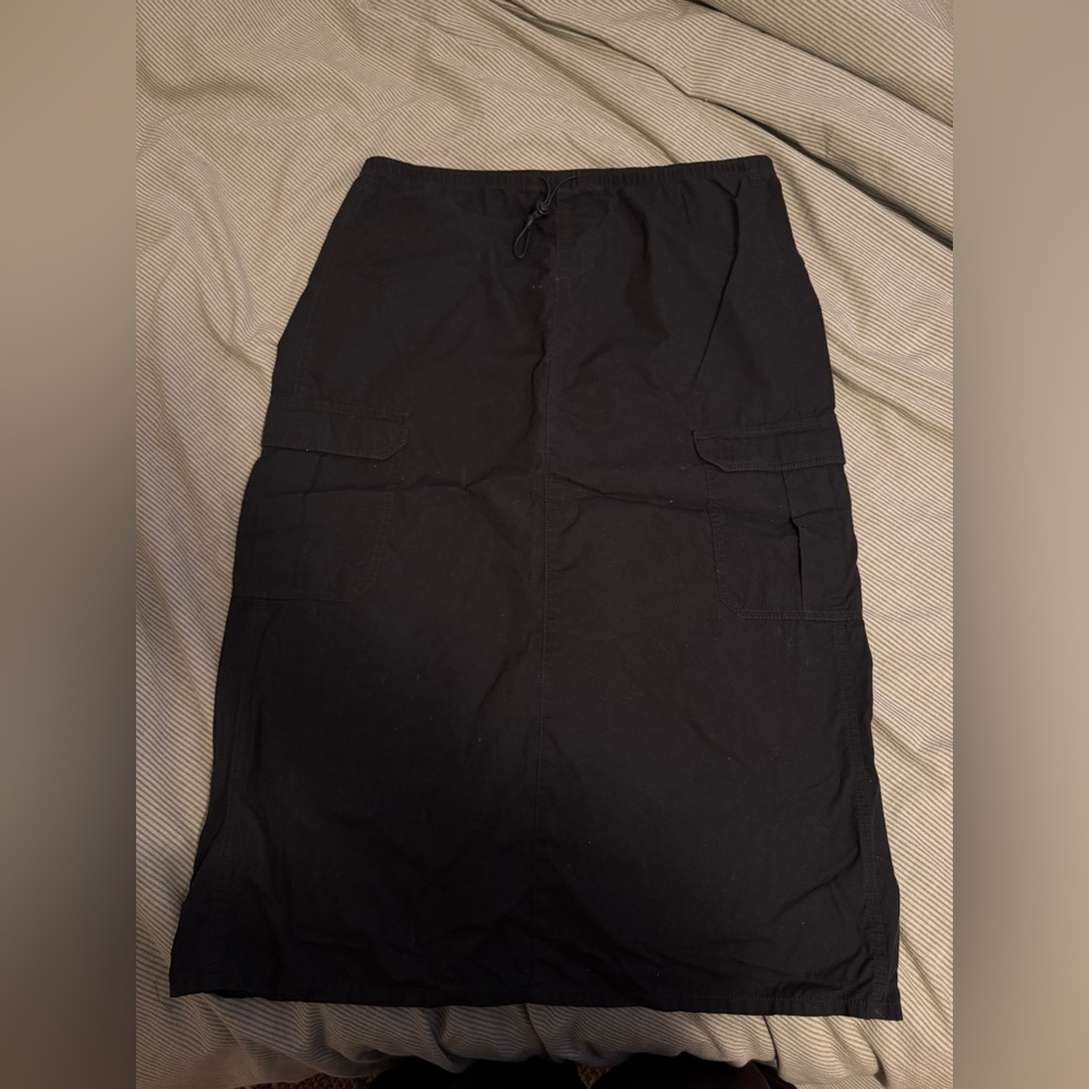 Black Cargo Skirt